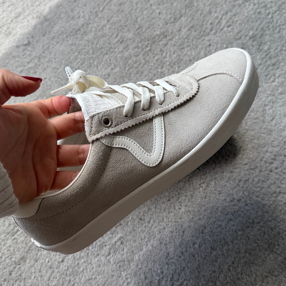 FREE PEOPLE by VANS Sport Low Suede Sneakers Cream and White Casual Sneakers - Picture 6 of 10